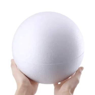 Imagem de Bola de Isopor 20cm x 10cm 2 Partes Encaixáveis Branca