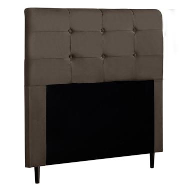Imagem de Cabeceira Cama Box Casal Luna 140cm Suede Marrom - Desk Design