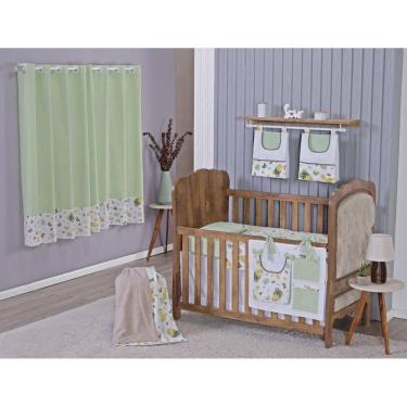 Imagem de Enxoval Bebe Kit Berço Americano Cortina Algodão Menino