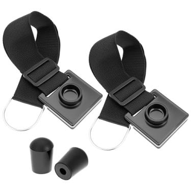 Imagem de QWORK Pacote com 2 âncoras de pino de violoncelo antiderrapante com alça ajustável e protetores de pino de extremidade de borracha, acessórios de prática de violoncelista