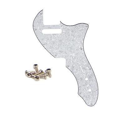 Imagem de ROZILO Placa para guitarra Thinline Pickguard com parafusos, peça de guitarra compatível com 69 Telecaster Thinline White Pearl