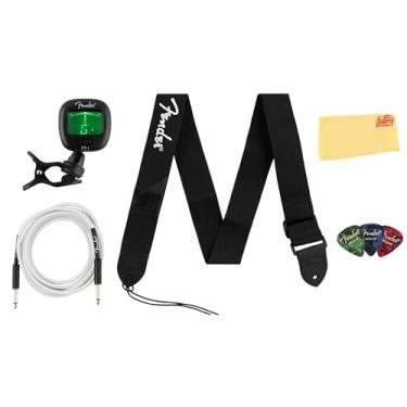 Imagem de Fender Pacote de acessórios essenciais com cabo, sintonizador de encaixe, alça, pacote com 3 palhetas e pano de polimento Austin Bazaar