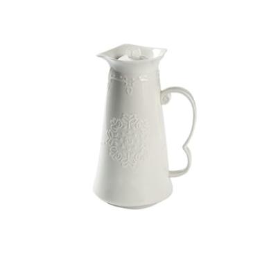 Imagem de Jarra de água vintage de porcelana branca em relevo de 1,2 L, chaleira de cerâmica para café, cerimônia de chá, bule de chá, jarro de água