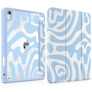 Imagem de Yebiseven Capa para iPad A16 11ª geração 11 polegadas 2025, iPad 10ª geração 11 polegadas 2022 - [suporte de lápis embutido], traseira rígida transparente à prova de choque, suporte de três dobras