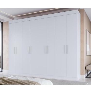 Imagem de Guarda Roupa Casal Catar 8 Portas 100% MDF - Linhamobília, Branco