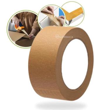 Imagem de Fita de Papel Kraft Crepado Adesivo de Borracha Natural, Forte e Duráv