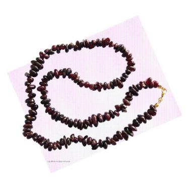 Imagem de Colar Pedra Natural Granada Cascalho - Vitalidade - Equilíbrio Pedras 