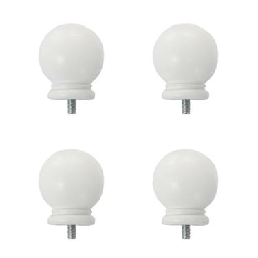 Imagem de YingEnter Finials para varões de cortina, 4 peças de acabamento de varão de cortina de plástico para haste de 5/8 polegadas de diâmetro, acabamentos de varão de cortina em forma de bola, diâmetro de
