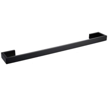 Imagem de Conjunto de ferragens de banheiro Suportes de papel higiênico preto fosco para banheiro escova de vaso sanitário ganchos de cabide de parede, barra de toalha Balck 40 cm