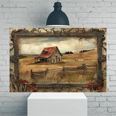 Imagem de Arte de parede rústica - Pôster sem moldura de 20 x 30 cm - Ideia de presente para decoração de casa e escritório para sala de estar, quarto, cozinha e café