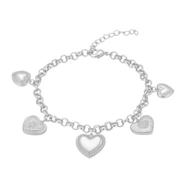 Imagem de Eesphy Pulseira feminina banhada a ouro 18 quilates, corrente dupla com cristais austríacos, joia moderna ajustável, presente para mulheres, festas e uso diário, 6.5-7, Cristal