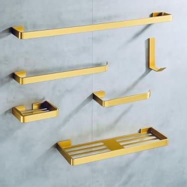 Imagem de Kit Acessórios Para Banheiro Dourado 6 Peças