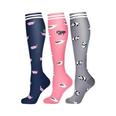 Imagem de Meias De Compressão Masculinas 3 a 6 Pares Para Esportes Ao Ar Livre, 