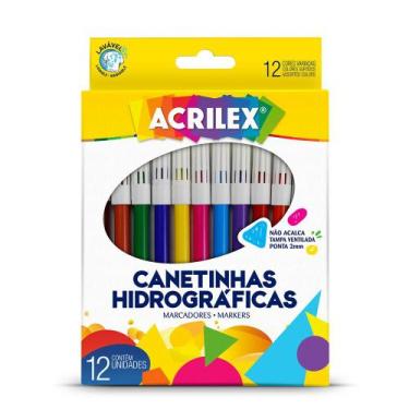 Imagem de Canetinhas hidrograficas c/12 cores acrilex 06902