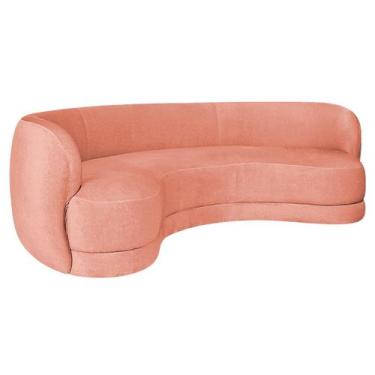 Imagem de Sofá Curvo 2 Lugares Sala De Estar Recepção Noruega 150cm Suede - Amar
