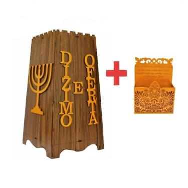 Imagem de Gazofilácio Dízimos E Ofertas Igreja Em Mdf + Porta Envelope