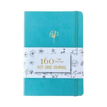 Imagem de Caderno A5 De Couro PU Com Páginas Pontilhadas, 160 Páginas Numeradas,