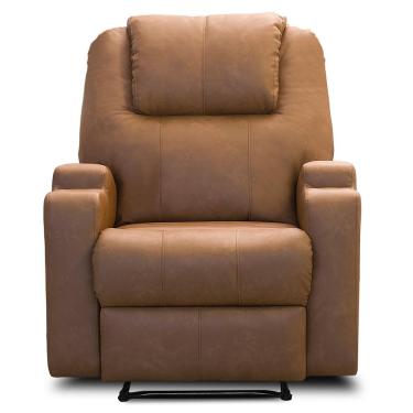 Imagem de Poltrona do Papai Retrátil Reclinável Com Porta-Copos Celina F04 Couríssimo Marrom - Lyam Decor