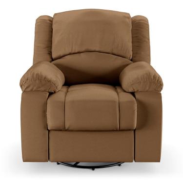 Imagem de Poltrona do Papai Reclinável Sala de Cinema Madrid Glider Manual Giratória USB PU Caramelo  G23