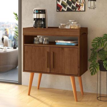 Imagem de Aparador Café Drink Com Portas Pés Em Madeira Pinus Canela