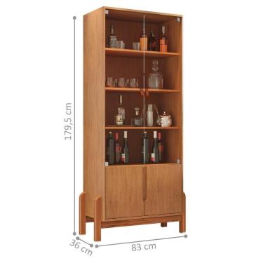 Imagem de Cristaleira Para Sala Com 2 Portas De Vidro Jinan Cedro