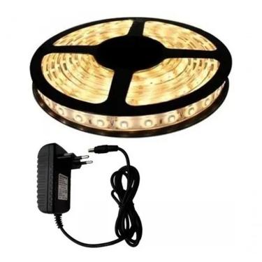 Imagem de Fita Led 5050 Branco Quente Rolo 5M Com Fonte 12V 5A