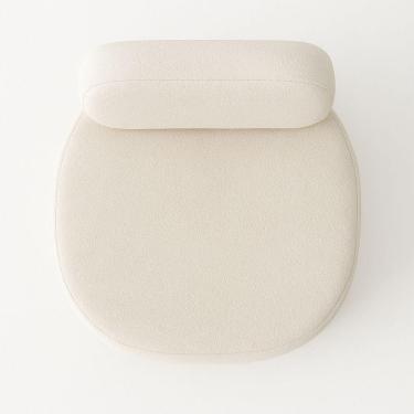 Imagem de Poltrona Estofada Confortável Off White Design Minimalista