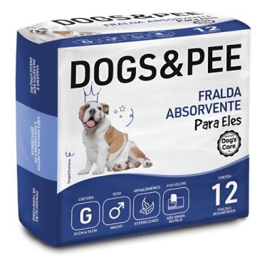 Imagem de Fraldas De Cachorro Descartável Cães Macho Dogs & Pee 12un G