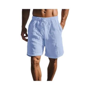 Imagem de Bermudas Masculinas Leves E Respiráveis De Algodão E Linho Para O Verã