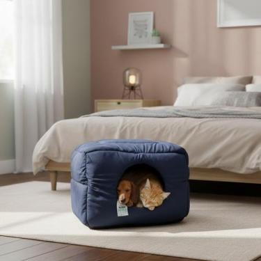 Imagem de Caminha Toca Luxo Gato Cães Lavavel Suede Azul Macio Fofo - - Maxximo 