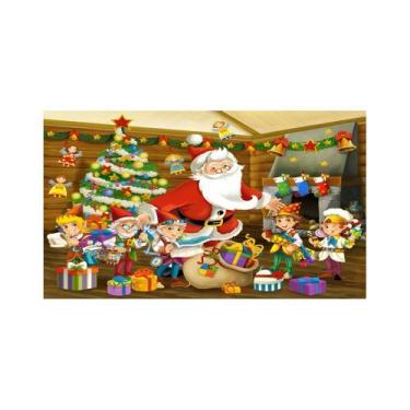 Imagem de Painel de Lona Natal Fabrica do Papai Noel - Fabrika de Festa, 240x130