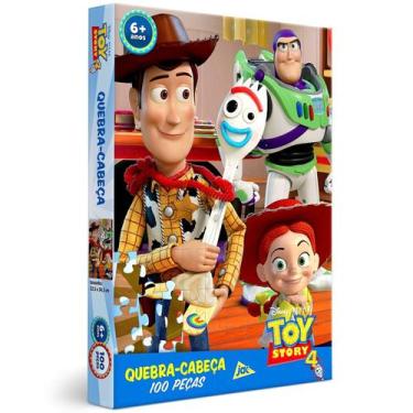 Imagem de Toy Story 4 Quebra Cabeça Puzzle Woody Buzz Jessie 100 Peças - Toyster