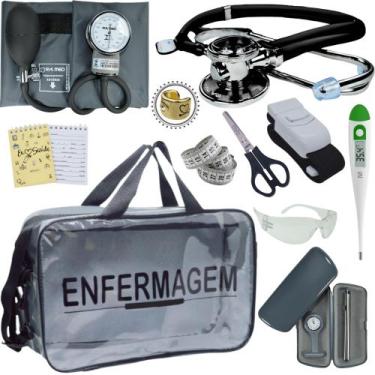 Imagem de Kit Enfermagem Top Cores Premium Completo Estagio - Love Saude, GRAFIT