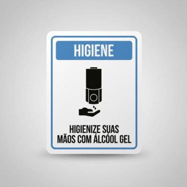 Imagem de Placa Acm Higienize Suas Mãos Com Alcool Em Gel ul 18X23 - Sinalizo