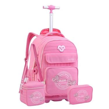 Imagem de Kit Mochila Rodas Color Up Meninas Lancheira Estojo Escolar - Seanite,