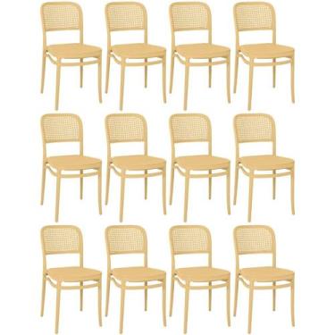 Imagem de Kit 12 Cadeiras de Jantar Roma para Sala e Cozinha - Nude - Magazine D