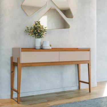 Imagem de Aparador para Sala de Estar Rennes 2 Gavetas com Vidro 146cm Pés em Ma