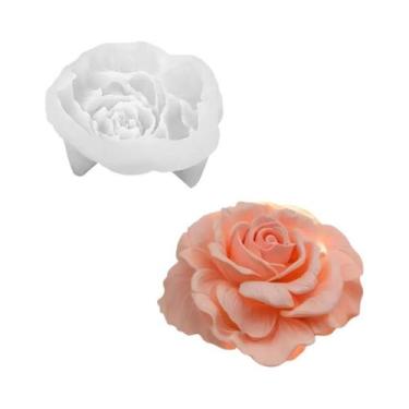 Imagem de Molde De Silicone Rosa Branca De Alta Qualidade Durável Reutilizável P