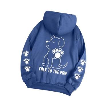 Imagem de Moletom Feminino Quente De Lã Com Estampa Divertida De Cachorro, Blusa