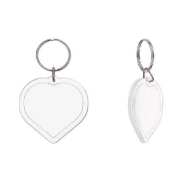 Imagem de Chaveiro De Coração Em Acrílico Transparente Com Porta-Retrato DIY 25 