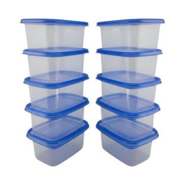 Imagem de Kit 10 Potes Tampa 700Ml Marmitas Freezer Microondas Sem Bpa - Kadê
