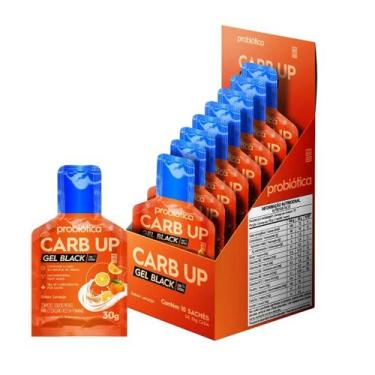 Imagem de Carb Up Black Gel Com Cafeína Caixa com 10 Sachês Probiótica, Laranja