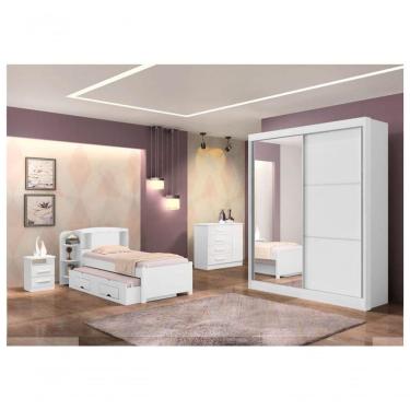 Imagem de Guarda Roupa Solteiro 2 Portas 3 Gav - Atenas-branco D`doro