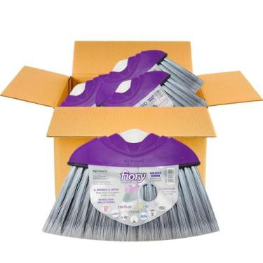 Imagem de Vassoura Fiory Plumada Cinza Mutisuo Sem Cabo Kit 12 Unidades