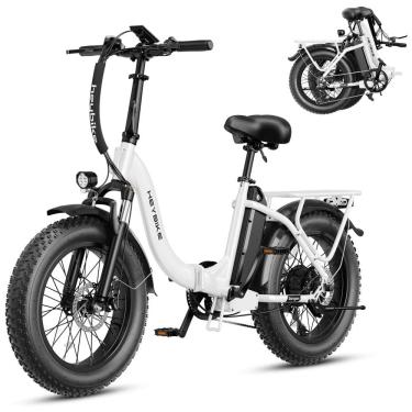 Imagem de Bicicleta Elétrica Dobrável Heybike Ranger 2.0 Branca | Motor 1500W, Autonomia 88 km, Velocidade 40 km/h, Pneus 20"x4", Suspensão Frontal