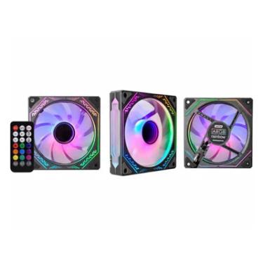Imagem de Kit Cooler K-mex ARGB Aatak1 3 Coolers 120 Mm Com Controladora