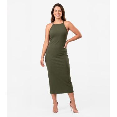 Imagem de Vestido Feminino Em Ribana Infinita Cor Verde, G, Verde