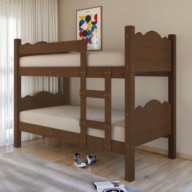 Imagem de Beliche Solteiro Pequim Art Panta Vira 2 Camas 100% MDF Madeira Freijo