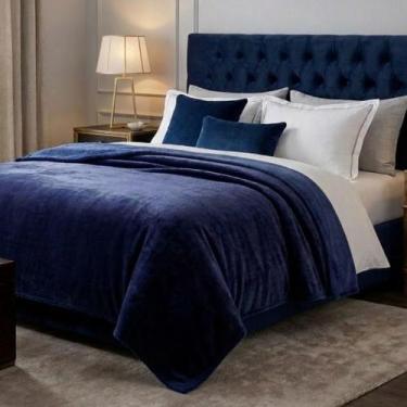 Imagem de Cobertor Manta Casal Camesa 180 x 220 cm Macio Antialérgico Azul -, Ca