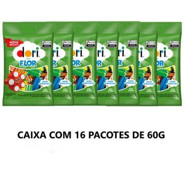Imagem de Caixa Regaliz Gelatina Flor Recheada 16x60gr (16345)- Dori